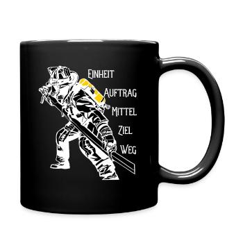 Feuerwehr - Tasse einfarbig - Schwarz - Rechts