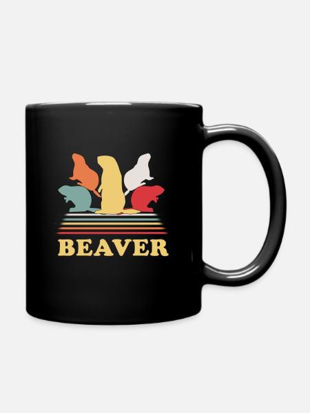 Castor Retro - Mug uni - noir