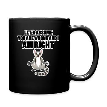 Lémur intelligent - Mug uni - noir - Droite