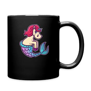 Unicorn mermaid animal fish magic gift - Full Colour Mug - black - Right