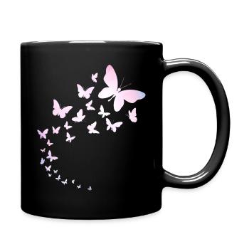Butterflies fly - Full Colour Mug - black - Right