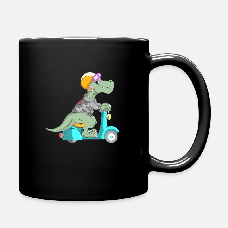 Dino T-Rex sur le cyclomoteur - Mug uni - noir