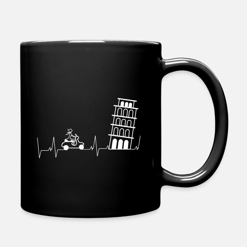 Schiefer Turm von Pisa - Tasse einfarbig - Schwarz