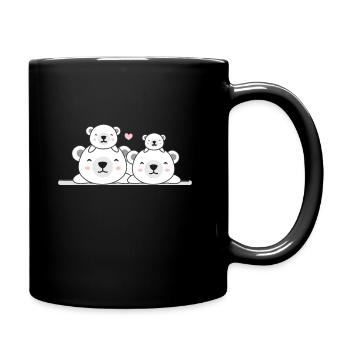 Famille de l’ours polaire - Mug uni - noir - Droite