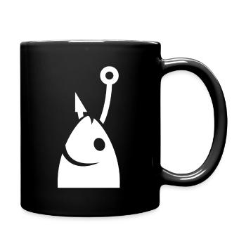 Tête de poisson sur le crochet - Mug uni - noir - Droite