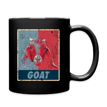Ziege Retro - Tasse einfarbig - Schwarz - Rechts