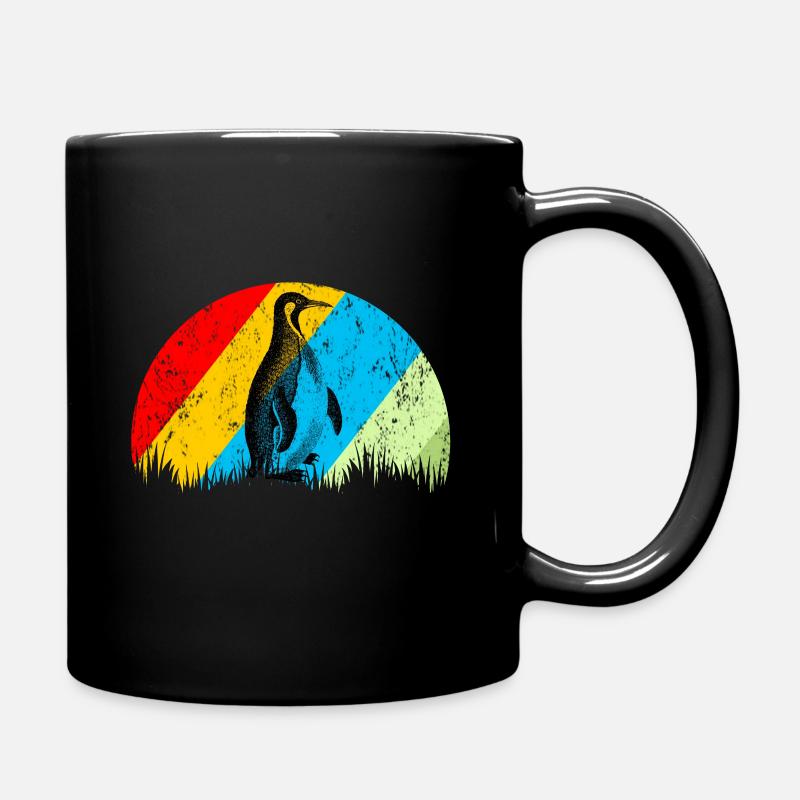 Pinguin Retro - Tasse einfarbig - Schwarz