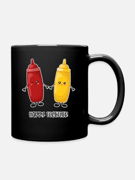 Ketchup und Senf - Tasse einfarbig - Schwarz