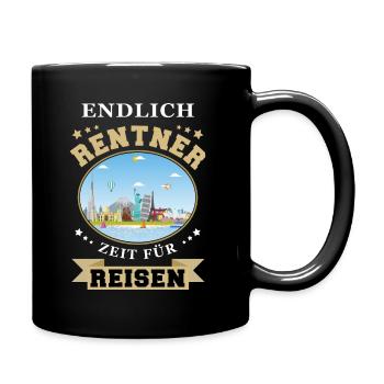 Endlich Rentner Zeit für Reisen - Rente Geschenk - Tasse einfarbig - Schwarz - Rechts