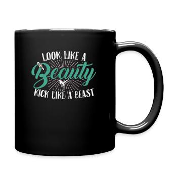 Kickboxen Kämpferinnen - Tasse einfarbig - Schwarz - Rechts
