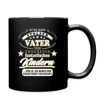 Stolzer Vater Vatertag Geschenk - Tasse einfarbig - Schwarz - Rechts