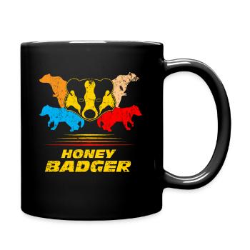 honey badger - Full Colour Mug - black - Right