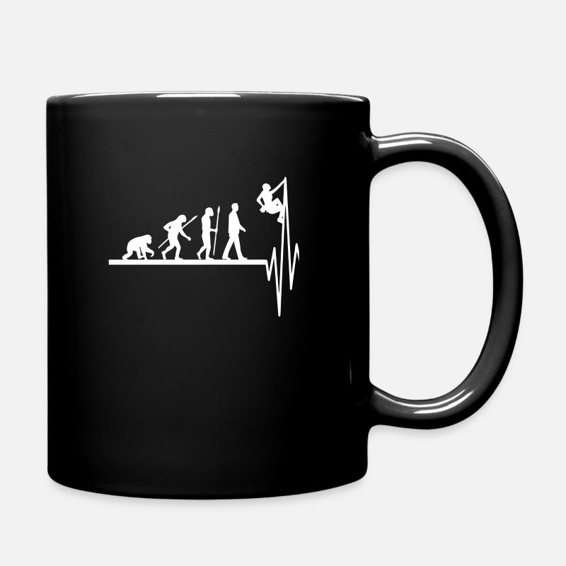 Klettern Herzschlag - Klettern Evolution - Tasse einfarbig - Schwarz