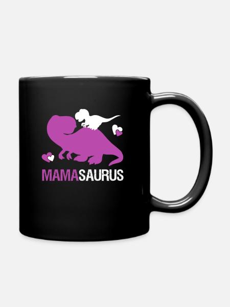 Mamasaurus für Mama und Kinder | Geschenk - Tasse einfarbig - Schwarz