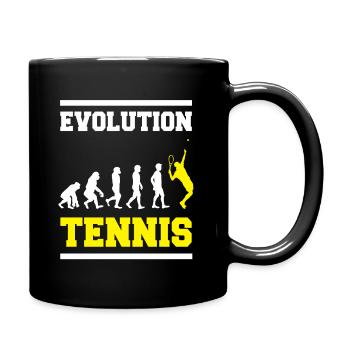 Tennis Evolution Sport Geschenk - Tasse einfarbig - Schwarz - Rechts