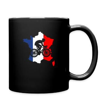 Fahrrad Frankreich - Tasse einfarbig - Schwarz - Rechts