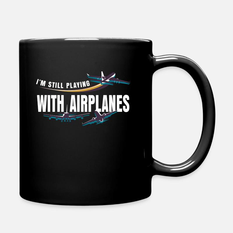 Flugzeug - Tasse einfarbig - Schwarz