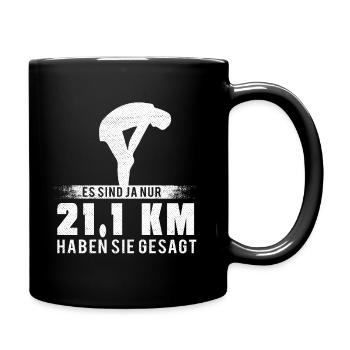 Running Jogging Quote Yes Only 21.1 KM - Full Colour Mug - black - Right