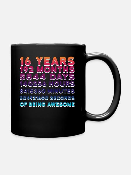 16 Jahre - Tasse einfarbig - Schwarz