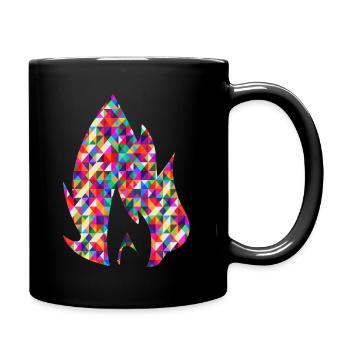 Flamme - Tasse einfarbig - Schwarz - Rechts