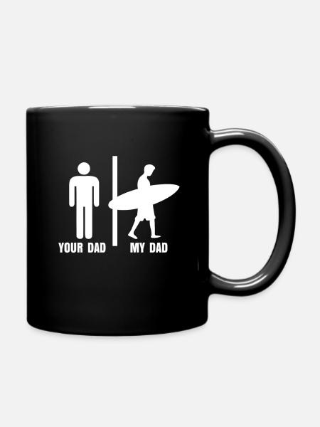 Cadeau papa surfeur - Mug uni - noir