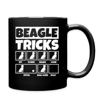 Beagle Tricks Geschenk für Hunde - Tasse einfarbig - Schwarz - Rechts