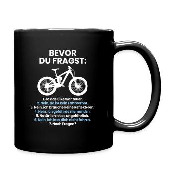 Rad Fahrrad Mountainbike MTB Spruch Geschenk - Tasse einfarbig - Schwarz - Rechts