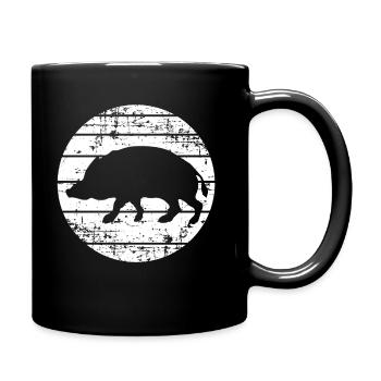 Wildschwein - Tasse einfarbig - Schwarz - Rechts