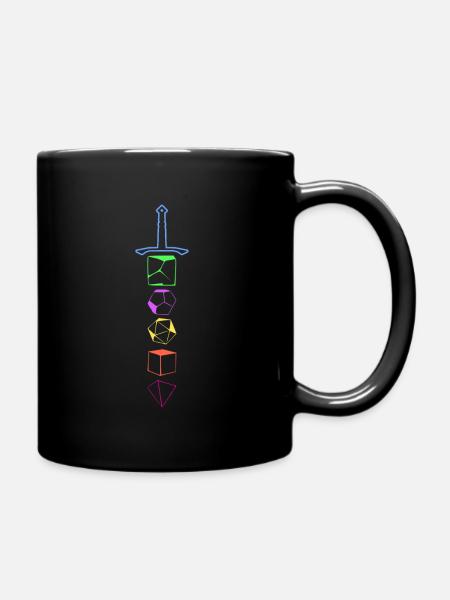 Tabletop Würfel Schwert - Tasse einfarbig - Schwarz