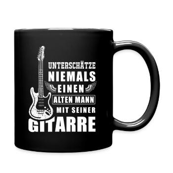 Unterschätze niemals einen alten Mann - Gitarre - Mug uni - noir - Droite