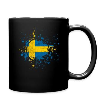 Schweden - Tasse einfarbig - Schwarz - Rechts