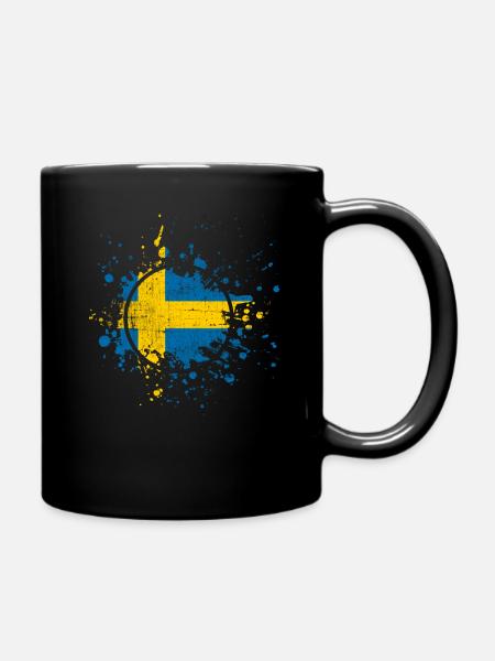 Schweden - Tasse einfarbig - Schwarz