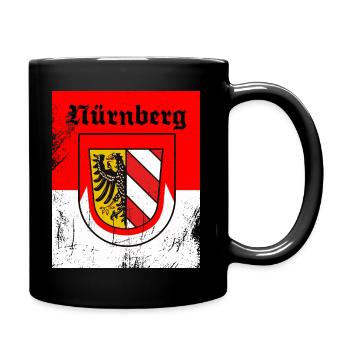 Nürnberg Fürth Erlangen die Frankenmetropole - Tasse einfarbig - Schwarz - Rechts