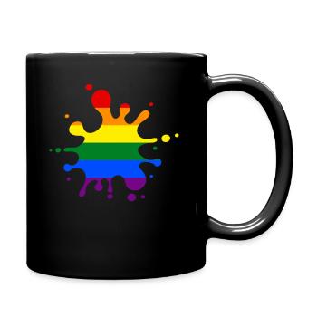 LGBT Regenbogen - Tasse einfarbig - Schwarz - Rechts