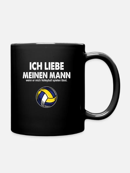 Ich liebe meinen Mann wenn er mich Volleyball... - Tasse einfarbig - Schwarz