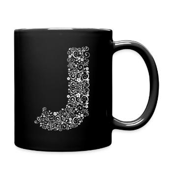 Letter J - Full Colour Mug - black - Right
