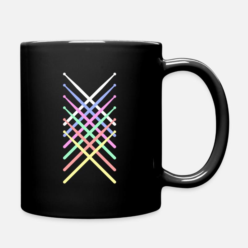 Pauke Schlagzeug Retro - Tasse einfarbig - Schwarz