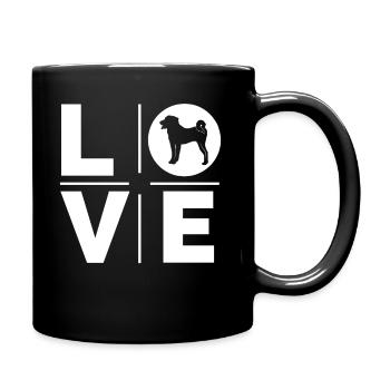 Appenzeller Sennenhund Liebe - Tasse einfarbig - Schwarz - Rechts
