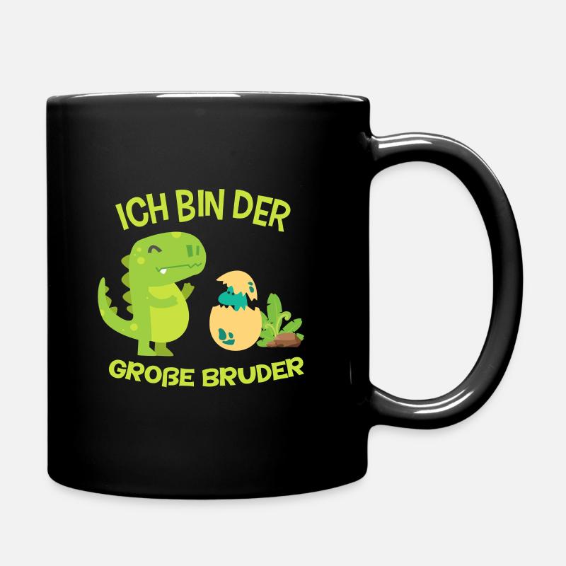 Ich bin der große Bruder Dinosaurier Dino Geschenk - Tasse einfarbig - Schwarz