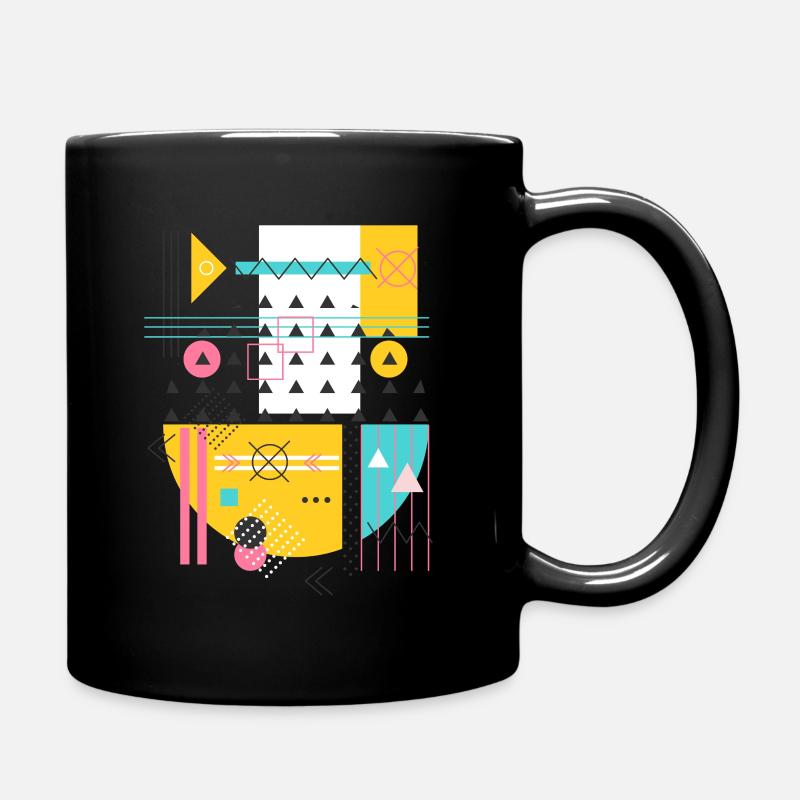 Geometric Art Deco - Vintage Graphic Gift Print - Full Colour Mug - black