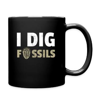 Paleontology Trilobite I Dig Fossils Print - Full Colour Mug - black - Right
