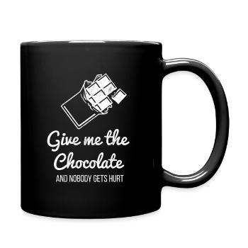 Donnez-moi le chocolat et personne ne se blesse Imprimer - Mug uni - noir - Droite