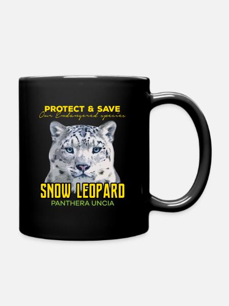 Écologie du léopard des neiges en voie de disparition Panthera uncia - Mug uni - noir