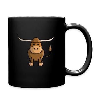 Bovin écossais des hautes terres - Mug uni - noir - Droite