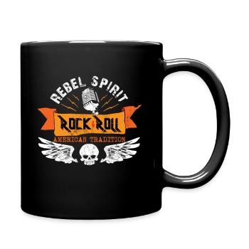 Rebel Spirit Rock'n'Roll Mikrofon Vintage - Tasse einfarbig - Schwarz - Rechts