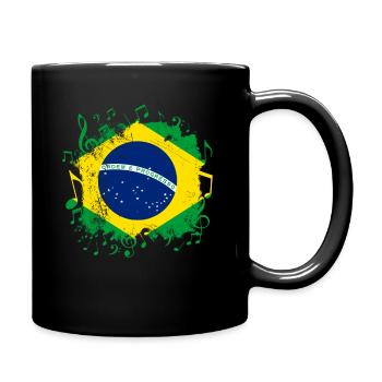 Brazil Flag Music - Full Colour Mug - black - Right