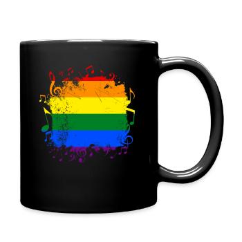Regenbogen Musik LGBT Gay Pride - Tasse einfarbig - Schwarz - Rechts