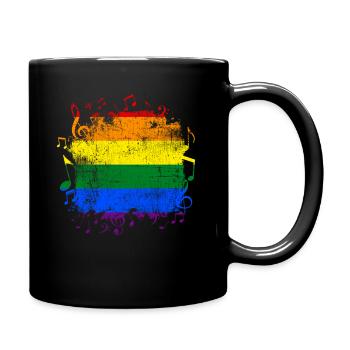 Drapeau arc-en-ciel Gay Pride LGBT Musique - Mug uni - noir - Droite