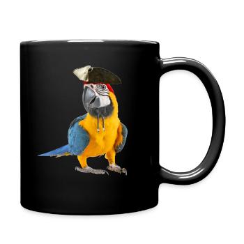 Parrot of the Caribbean Bird Pirate Look Halloween - Full Colour Mug - black - Right