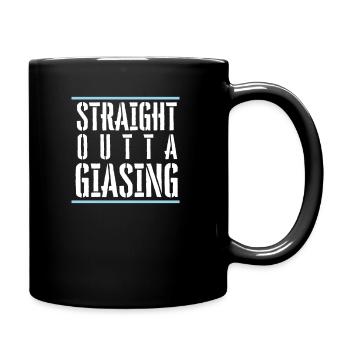 STRAIGHT OUTTA GIASING-T-Shirt Geschenk Giesing - Tasse einfarbig - Schwarz - Rechts